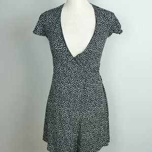 Harper Heritage Black with White Polka Dots Wrap Mini Dress XXS Petite